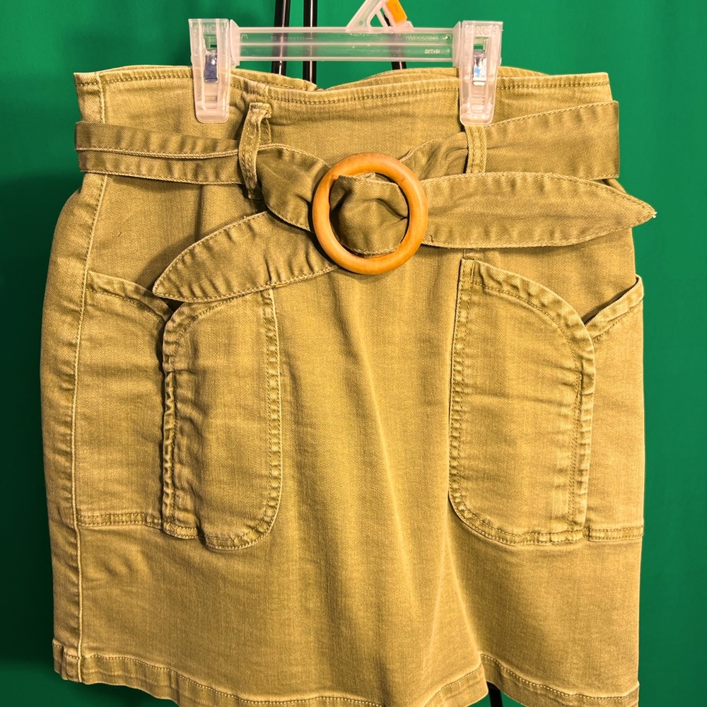 Size 4US/36 Euro Anthropology Fancy Skirt with Belt Two FrontPockets BackZipper